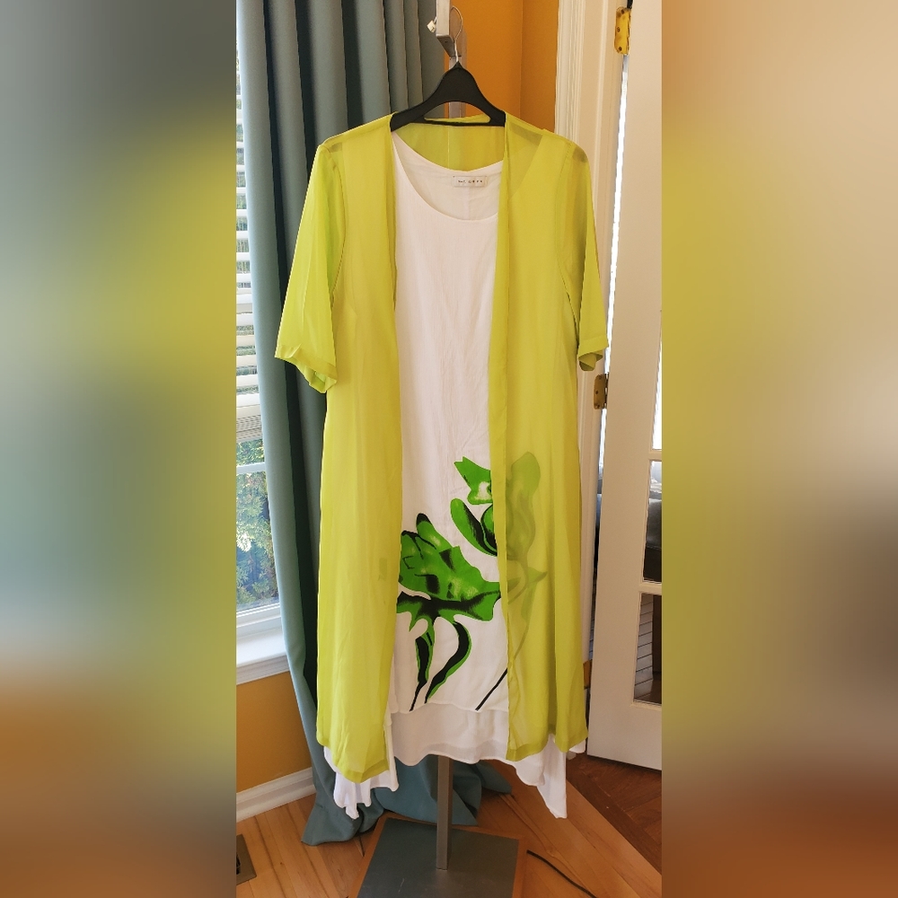 Women's  Two Piece Dress Floral Crew Neck Print 3/4 Length Sleeve